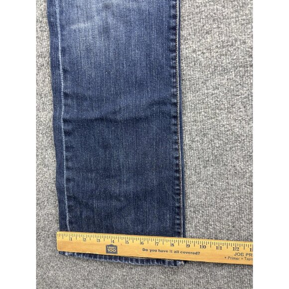 7 For All Mankind Jeans Womens 29 Blue Boy Cut Bootcut Stretch Denim Made USA - Picture 6 of 11